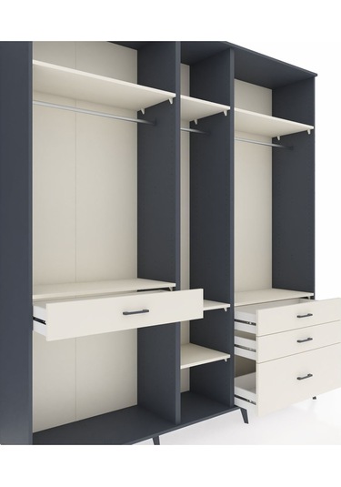 Hyperion Dolap 7 Raflı 4 Çekmeceli 3 Askılı 220x44x243 Antrasit-aytaşı/aytaşı Aytası/aytası Hyperion Dolap 7 Raflı 4 Çekmeceli 3 Askılı 220x44x243 Antrasit-aytaşı/aytaşı Aytası/aytası