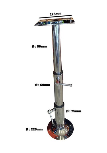 Masa Ve Koltuk Ayağı 3 Kademeli Krom 33-78cm Tekne, Yat Ve Karavan