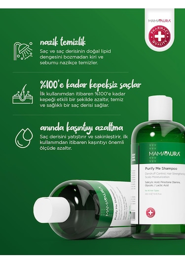 Mamaaura Purify Me Kepek Ve Kaşıntı Karşıtı Şampuan 250 ML