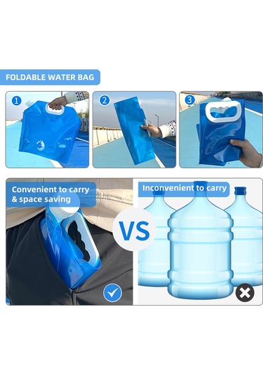 Skycity 4 Adet Mavi 10l Yemek Dereceli Katlanabilir Su Depolama Çantası - Valfli, Elden Taşınabilir, Kamp Ve Acil Durumlar İçin