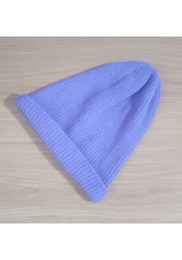 Unısex Kışlık Pamuklu Bere,şapka Eflatun 28x24cm Çok Renkli