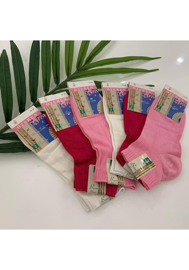 Özeren Bambu Bayan Patik Çorabı Dikişsiz 12 Çift 0035 Çok Renkli