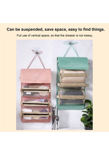 Moveevo 4'ü 1 Arada Makyaj Kozmetik Çantası Tuvalet Çantası Taşınabilir Büyük Kapasiteli Katlanır Depolama Düzenleyici