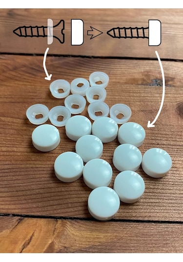 Metallomaster Beyaz Vida Kapakları Plastik 20 Adet. 138043351 Beyaz