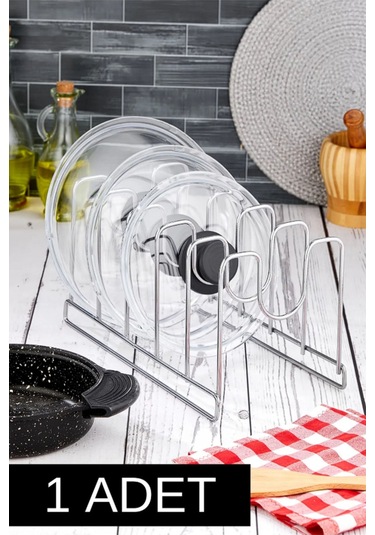 Magic Objects Metal Gümüş Tava Ve Tencere Kapağı Düzenleyici Tava Organizeri Siyah