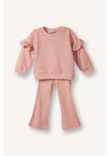 Defacto Kız Bebek 2li Takım Desenli Sweatshirt Alt G8503a526spog127 Turuncu-og127