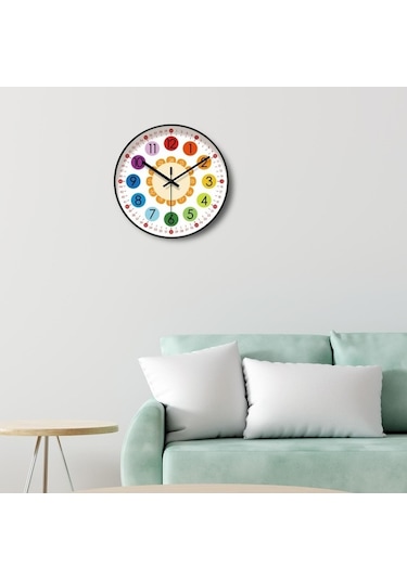 Trendooze Çocuklar İçin Renkli Zaman Saati - Öğretimli Zamanlama Çok Renkli