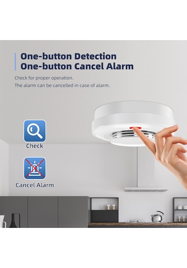 Wifi Akıllı Duman Dedektörü Yangın Duman Alarmı Otomatik Kontrol Tuya Uygulaması 360 Derece Algılama