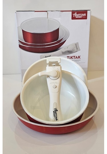 Amercook Bondy 4 Parça Pişirme Seti Kırmızı