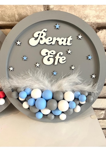 Erkek Bebek Kapı Süsü-balonlu Bubble Kapı Süsü- Bej