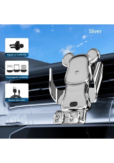 Goldenqian Kablosuz Araba Cep Telefonu Tutacağı Destek 15w Kablosuz Hızlı Şarj Tutucu Araba Cep Telefonu Tutucu Oto Aksesuar Standı Sliver 1 Sliver 1