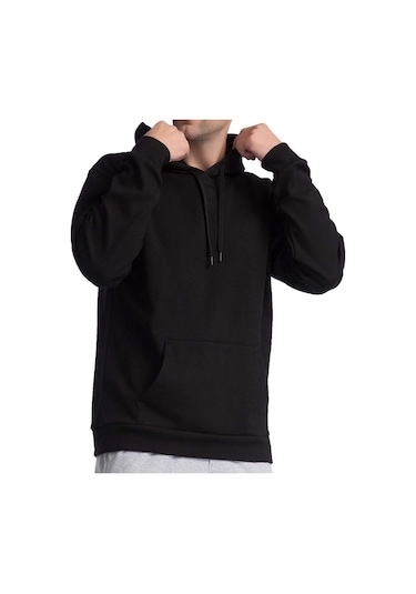 Unisex Oversize Kapüşonlu Sweatshirt Siyah