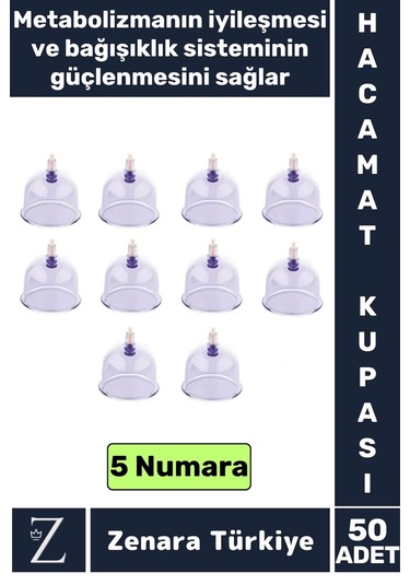 Yüksek Kaliteli Vakumlu Hacamat Kupası 5 Numara 50 Adet