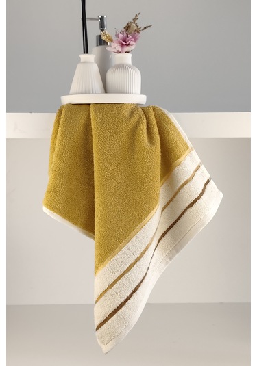 İpliği Boyalı Ucu Çizgili El Yüz Havlusu-%100 Pamuk Havlu