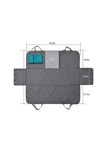 CWD007 Köpek Araba Koltuğu Çizilmez Koruma Örtüsü Gri 143 x 152 CM