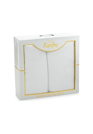 Lüks Bambu Hac Umre Kemerli İhram Seti Beyaz