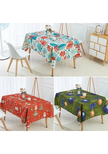 Ev Şifreli Keten Su Geçirmez Masa Örtüsü, Boyut: 90x90cm Koyu Gri Koyu Gri