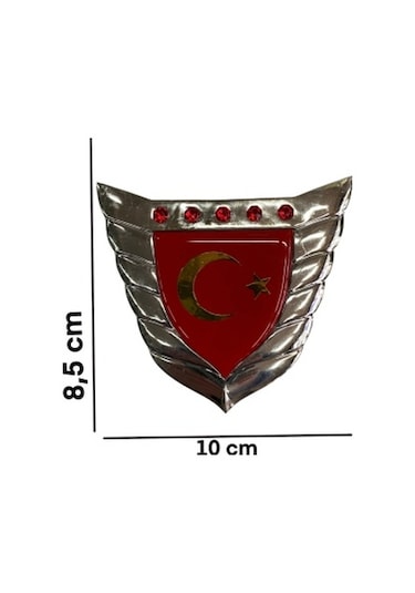 Nikelaj Çerceveli Türk Bayrağı Yapıştırma Arma