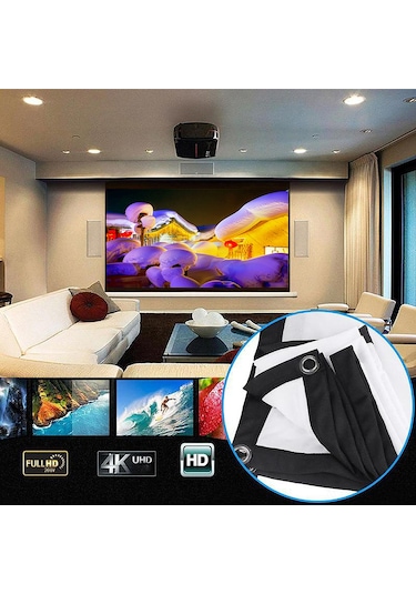 Moveevo 72 İnç 16:9 Polyester Taşınabilir Katlanabilir Yumuşak Projeksiyon Ekranı