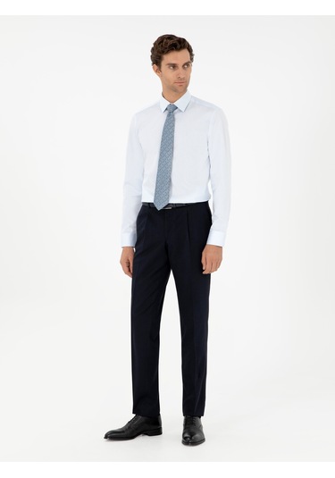 Cacharel Koyu Lacivert Slim Fit Kumaş Pantolon