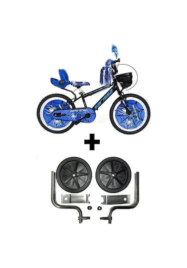 Sarissa Spinne 20 Jant 6 Ve 10 Yaş Çocuk Bisikleti Mavi + Yan Destek Tekeri Mavi