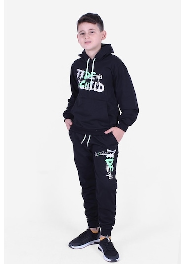 Fyk Kids 3'lü Erkek Çocuk Kapüşonlu Eşofman Takımı Çok Renkli