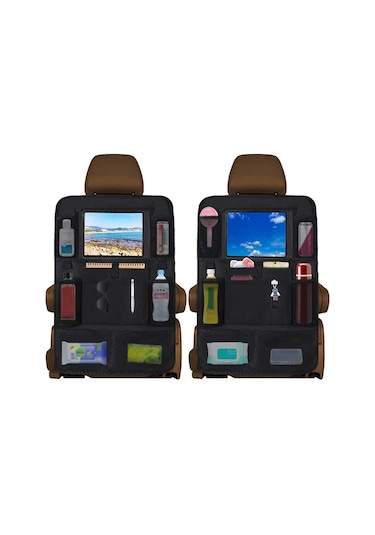 Neevoyu 2 Adet Araba Arka Koltuk Organizörü - 9 Çeşit Cep & 12 İnç Tablet Cebi, Su Geçirmez 600d Oxford, Çocuk Ayak Matı, Suv & Araçlar İçin