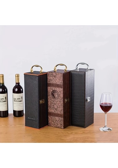 Cordial Siyah 1 Tek Sarap Sisesi Hediye Kutusu Aksesuar Seti Tasinabilir Tasima Kilifi Sise Tutucu Parti Ev Ve Koleksiyon İcin