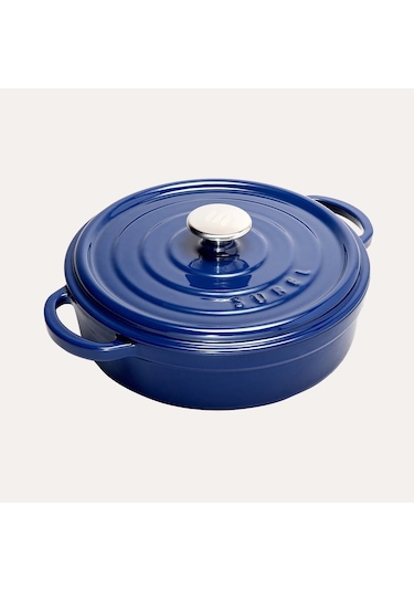 Sürel Parlak Koyu Mavi Döküm Sığ Tencere 24 Cm. Mavi