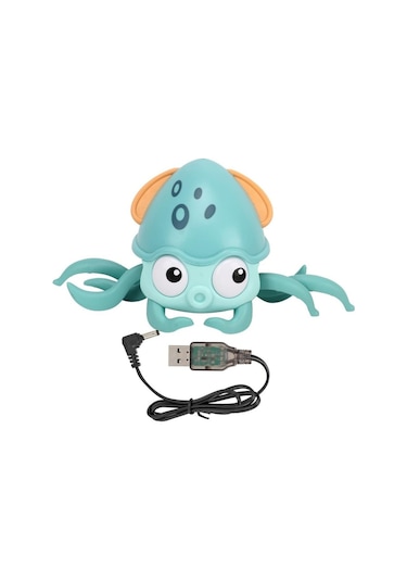 Sesli Işıklı Sensörlü Şarjlı Ahtapot Yürüme Arkadaşı Mavi Qc-2y Blue