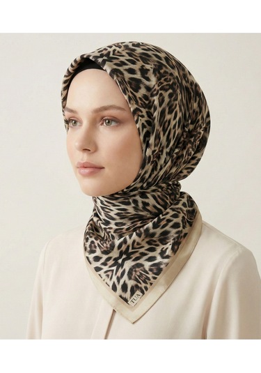 Leo Desen 90x90cm Organic Twill Eşarp/fular Bej