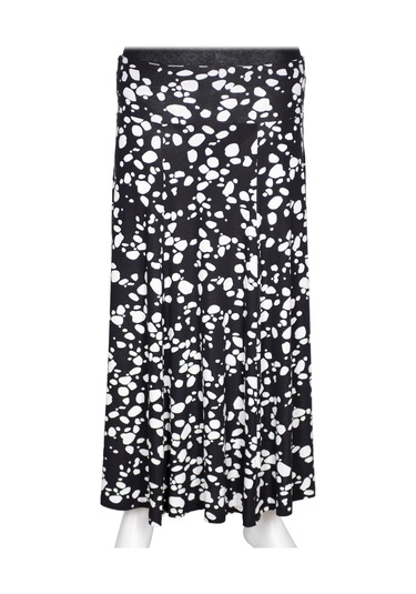 Barem Kadın Arzu Korsajlı 6 Parçalı Desenli Penye Siyah Etek D56 Siyah