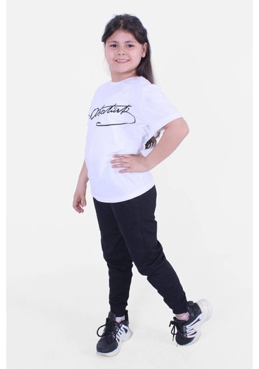 Fyk Kids İmza bayrak Baskılı Unisexs Takım Beyaz - İmza Beyaz