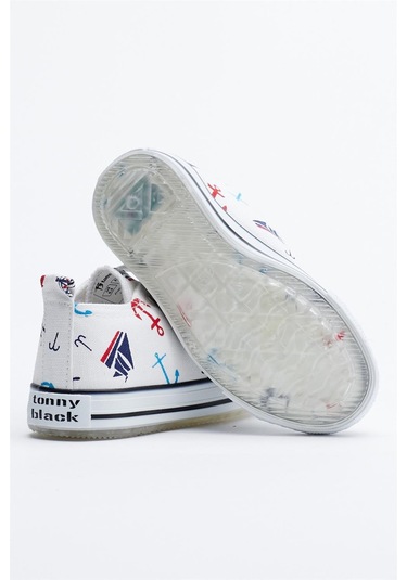 Rahat Kalıp Işıklı Bağcıklı Çocuk Unisex Beyaz Lacivert Spor Ayakkabı Tb998-3 Beyaz Lacivert