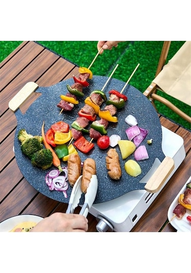 Ulzyvf Tencere Tava, Siyah Kore Kamp Barbekü Açık Izgara Ulzyvf Tencere Tava, Siyah Açık Hava Kore Barbekü Izgara Ulzyvf Tencere Tava, Siyah Kore Barbekü Izgara Kamp Siyah