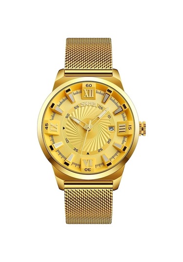 Rogfer Skmeı 9166 Moda Erkekler İş İzle 30m Su Geçirmez Metal Kuvars Kol Saati Altın Çok Renkli Çok Renkli