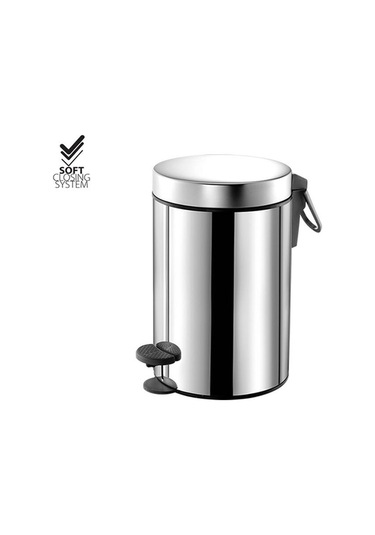 Sanco Çöp Kovası, Pedallı, Soft, 3lt - Parlak Paslanmaz Çelik Parlak Paslanmaz Çelik