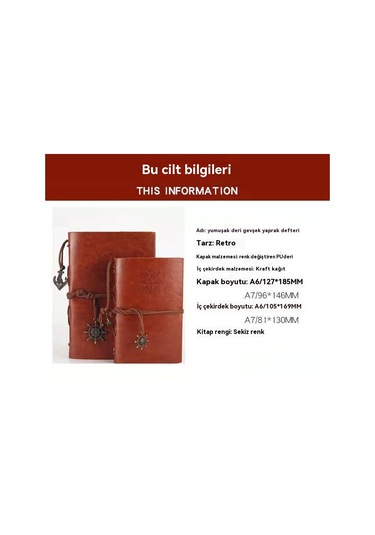 Spring Vintage Defter Gevşek Yapraklı Defter Koyu Yşil