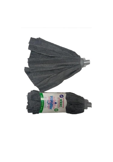 1 Adet Mop 1 Adet Ahşap Sapı İle Takım Mikrofiber Tipi Mop Paspas Gri