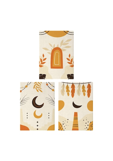 Bohem Stil Kanvas Tablo Seti 3 Adet 40x55 CM Boho Art