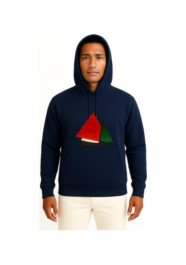 Kapüşonlu Gaza Flotilla Raid Ship To Gaz Göğüs Tasarımlı Unisex Sweatshirt Lacivert