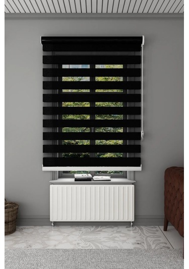 As Perde Siyah Zebra Perde