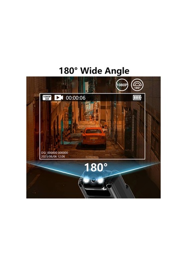 Geeksen Siyah Wıfı Mini Gönüllü Kamerası - 1080p Full Hd, 180 Döner Lens, Gece Görüşü, Hareket Algılama, Dahili Pil