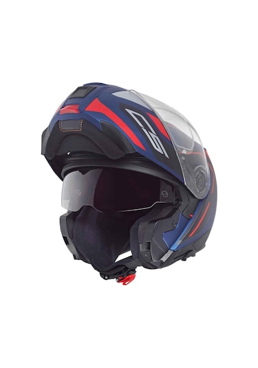 Schubert C5 Omega Blue Çene Açılır Motosiklet Kask Mavi - Kırmızı