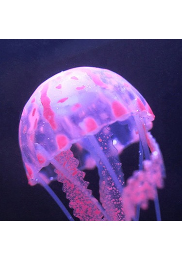 Vkemall Oranj Orta Boy Fluoresan Yumuşak Silikon Denizanası - Akvaryum Dekorasyonu, Canlandıran Su Ortamı, Zenginleyici Görünüm