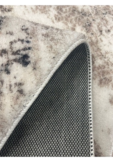 Raschel Carpet Çizgi Desenli Kahverengi Kaymaz Taban Kalın Peluş Halı - Yolluk