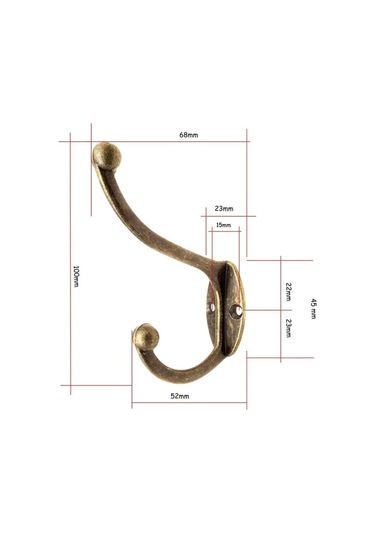Hooks Country Style Bronz Cüzdan Şapka Havlu B Diğer