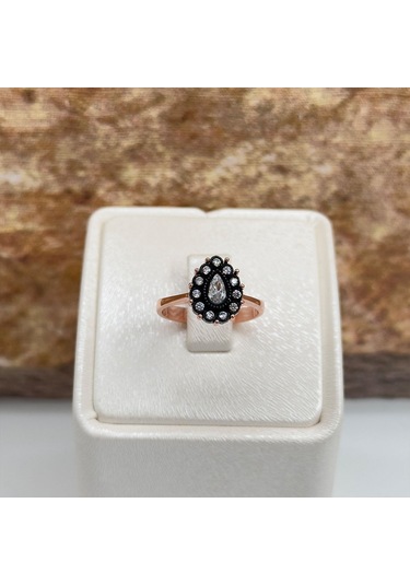 Elmas Montür Rosegold Su Yolu Damla Gümüş Set Takım Rose Gold