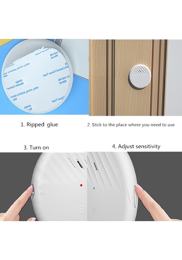 Sones C100 125db Titreşim Sensörü Alarm Kapı Ve Pencere Alarmı Ev Kişisel Hırsızlık Önleme Alarmı Beyaz