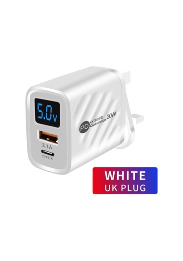 Dawndesslo 20w Usb Pd Hızlı Şarj Cihazı İphone Uyumlu Samsung Uyumlu Xiaomi Huawei İçin C Tipi Dijital Ekranlı Duvar Adaptörü Dedistribütör Garantili